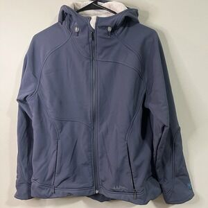 LL Bean Windproof Softshell Jacket Men Large Alloy Grey Full Zip